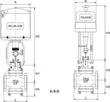 電動單座調節(jié)閥尺寸圖